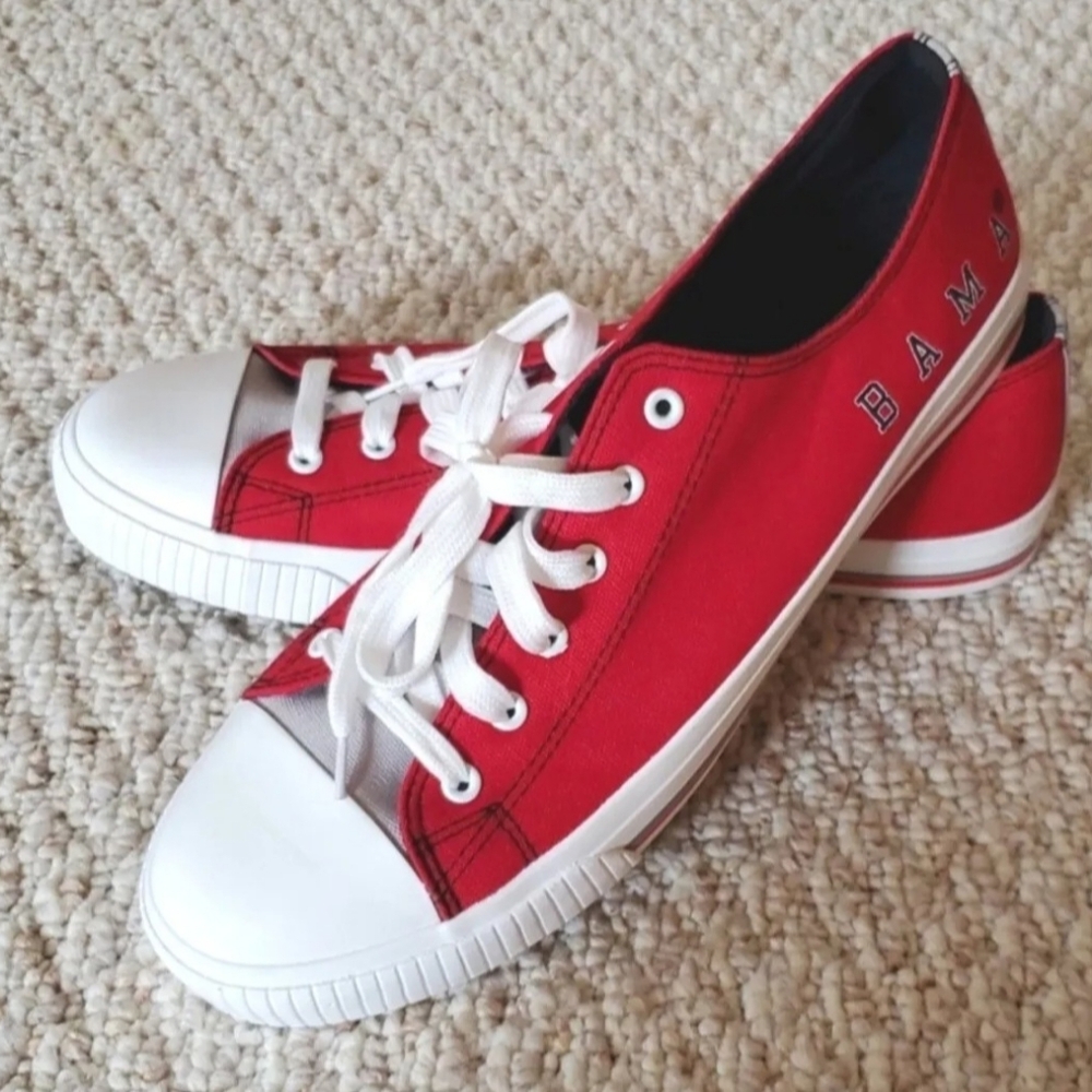 Bama University Of Alabama Crimson Tide Red Canvas Tennis Shoes Seakers 12 FOCO